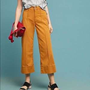 Anthropologie Cropped Wide-Legged Chino